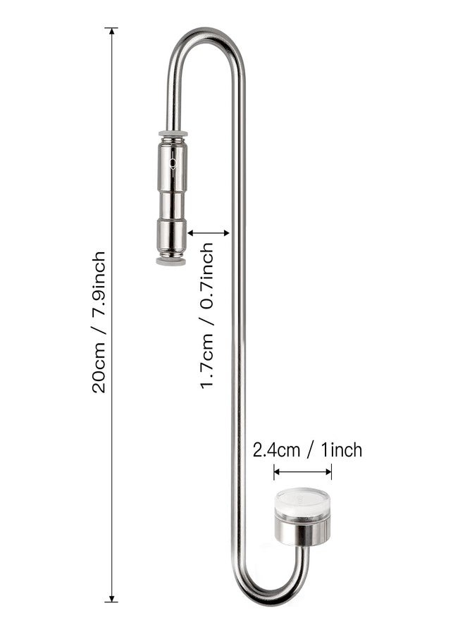 Clscea Aquarium Stainless Steel CO2 Diffuser Atomizer with Integrated Check Valve for Rimless Tanks, DC300-20 - Image 5